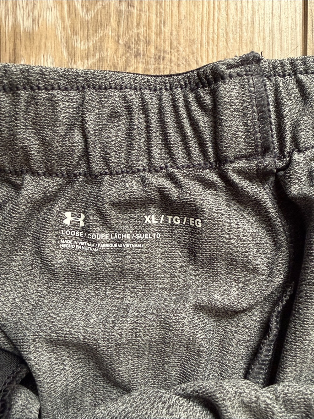 Under Armour Gray and Black Women's Athletic Shorts with Branded Waistband - Picture 2 of 4